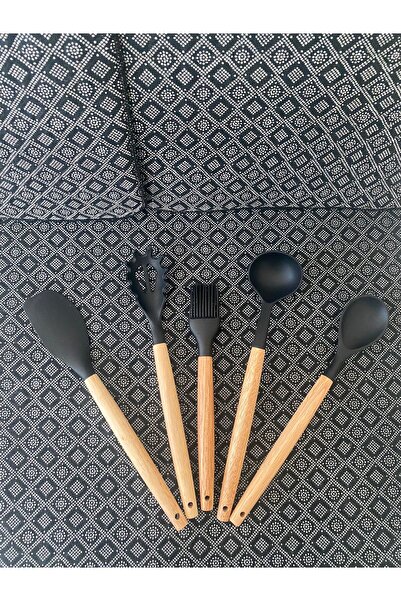 YAZICI Bamboo Handle Silicone Ladle Spoon Set of 5
