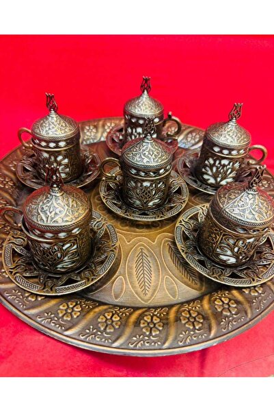 gut putzen kahve 6lı fincanı takımı tepsi ve lokumluk hediyeli