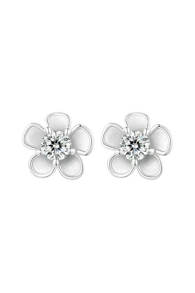 delis Cercei argint 925, JW1842, model floare, placati cu rodiu