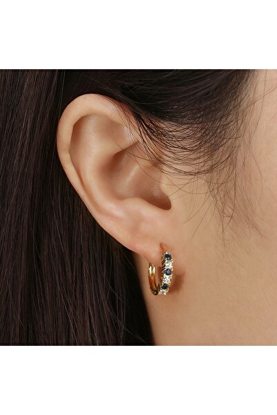 delis Cercei rotunzi argint 925, JW1784, model elegant, placati cu aur