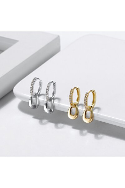 delis Στρογγυλά σκουλαρίκια από ασήμι 925, JW1800, κομψό μοντέλο, επιροδιωμένο