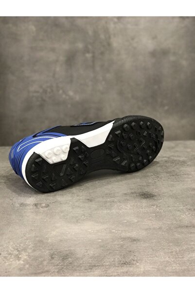 Slazenger Konforlu Rahat Kalıp Bağcıklı Halı Saha Ayakkabısı Mavi Siyah Erkek Spor Ayakkabı