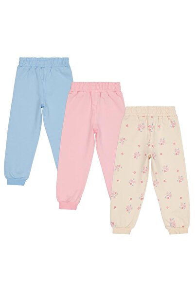 Civil Girls Tavşan Baskılı 3'lü Set 2-5 Yaş Eşofman Altı - Standart 3-4 Yaş