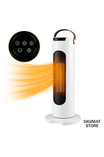 DigiMat ceramic tower heater 1500W 2-in-1 heat & cool, 3-speed, 60° oscillation, 55 cm
