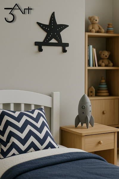 3art Metal Children's Room Coat Rack – Cute Animal-Shaped Metal Coat Rack – Montessori Organization Product