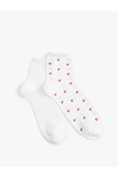 Koton Cotton Floral Patterned 2-Piece Sock Set