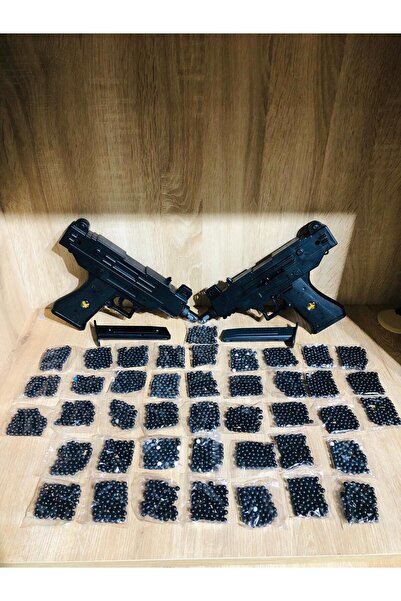 Marsel oyuncak Boncuklu 2 adet Uzi Silah + 42 Paket Mermi