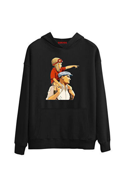 Açık Garaj سترة أتاتورك ريبابليك مطبوع بريميوم مبطن بالصوف كيه بغطاء رأس للجن...