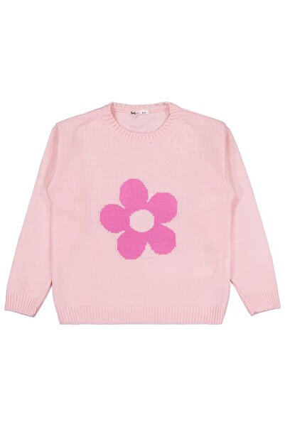 Civil Girls Large Floral Patterned Sweater for Ages 2-5 - Pink 3-4 Years