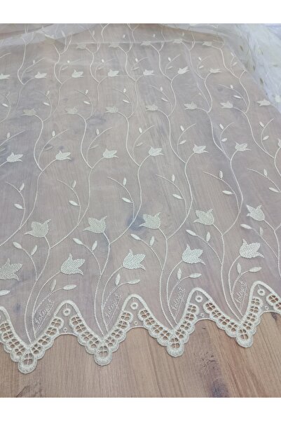 Desen ستارة من التول بدون طيات مع زر كورنيش، ستارة جاهزة للتركيب