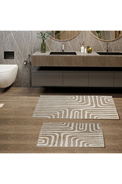 Schafer Home Sue 2-Pack Cotton Floş Bath Mat-Grey