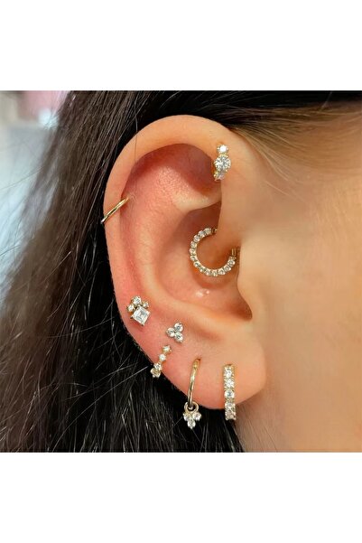 delis Σκουλαρίκι τρυπήματος αυτιών από ασήμι 925, JW1683, κομψό μοντέλο, επιπλατινωμένο με ρόδιο