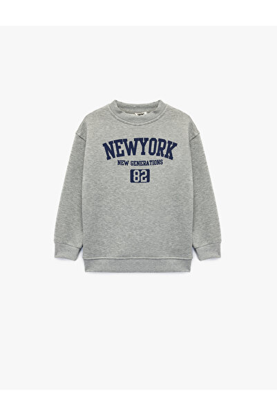 Koton Φούτερ με μακρυμάνικο λαιμόκοψη με στάμπα