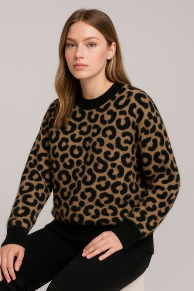 Sfg Life Moda Дамски пуловер с леопардов принт