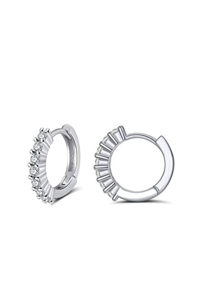 delis Στρογγυλά σκουλαρίκια από ασήμι 925, JW1754, κομψό μοντέλο, επιροδιωμένο