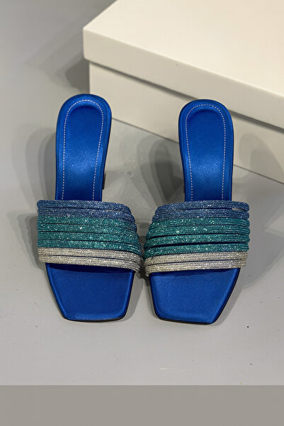 Ömer Ediz Shoes Блискучі тапочки на підборах 9 см