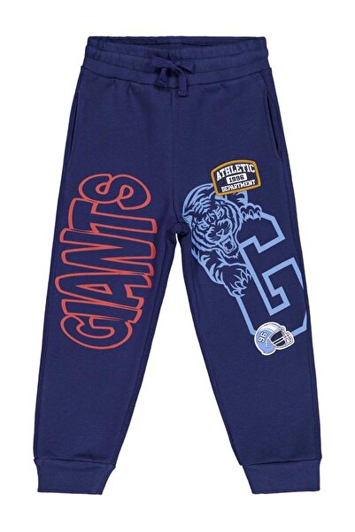 Civil Boys بنطال رياضي مطبوع عليه نمر - ملصق عليه 6-9 سنوات - أزرق داكن 7-8 س...