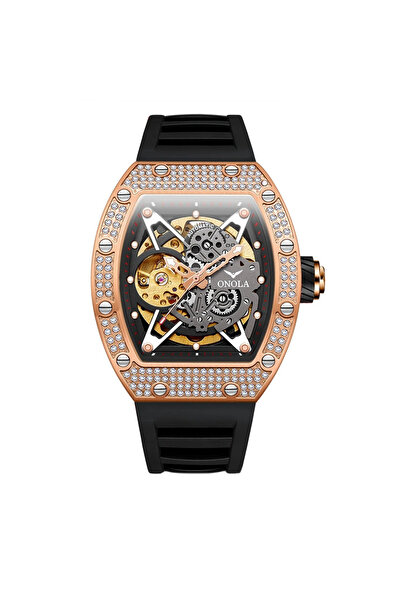 onola 3838 Ροζ-Μαύρο Ανδρικό Ρολόι – Μηχανικό, Πολυτελής Σχεδίαση, Φωτεινό, Α...