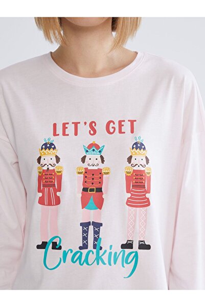 LC Waikiki Crew Neck Printed Women's Pajamas Set