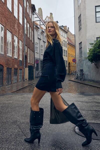 Bershka Polo yaka mini elbise