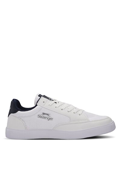 Slazenger Pantofi sport confortabili, cu șireturi, alb, bleumarin