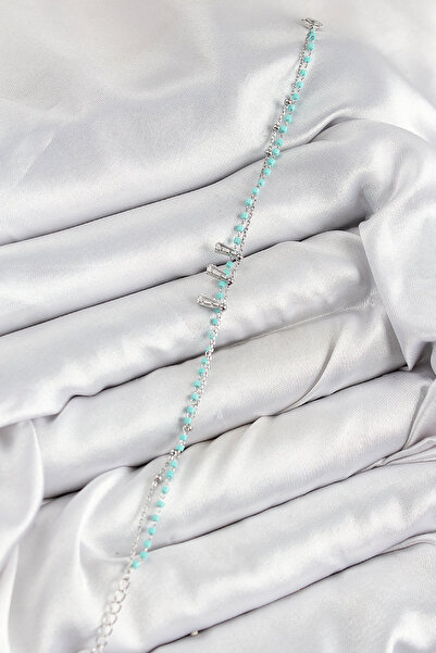 Skygo Brass Zircon Stone Blue Beaded Model Silver Color Women's Bracelet - Tj-Bb7582