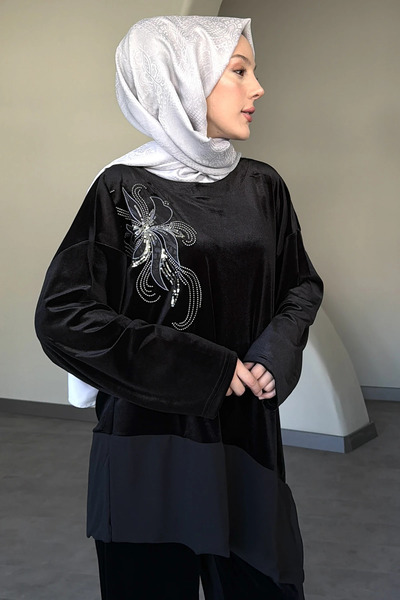 EL jadida Women's Velvet Double Set