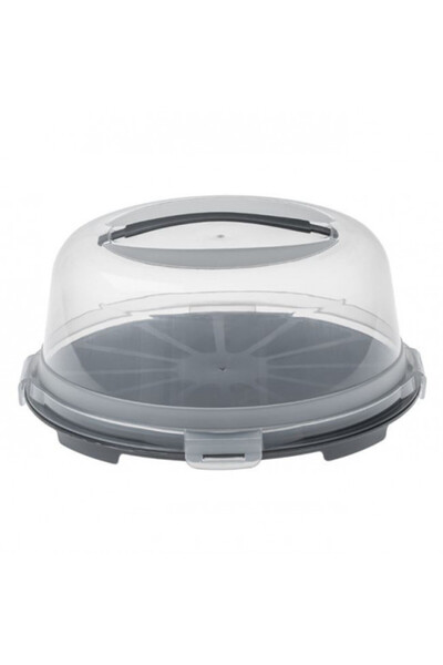 OEM Plastic cake stand with lid, size 33.5 x 14.5 cm