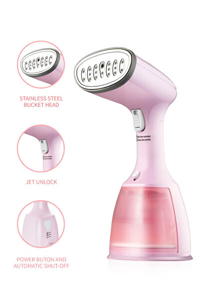 ULHYC 1500W Handheld Steam Iron, Clothes and Fabric Garment Steam Iron, 30S Fast Heating Pink