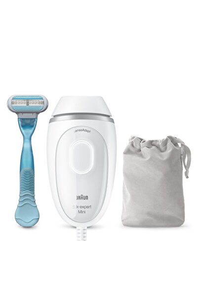 Braun IPL Silk·expert Mini PL1124 Epilator, UV SensoAdapt, 3 Intensity Levels, White/Grey