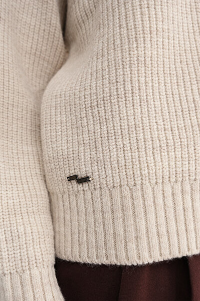 Addax Yakası Fermuarlı Triko Kazak K3474