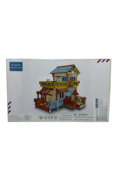 JPT Puzzle 3D creativ din lemn - Cabană de la țară, 73 de piese