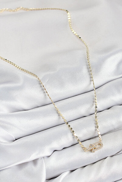 Skygo Brass Zircon Stone Tiffany Model Crushed Chain Gold Color Women's Necklace - Tj-Bko10393