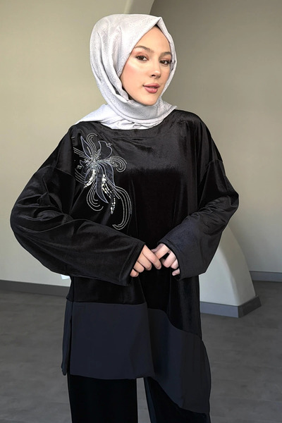 EL jadida Women's Velvet Double Set