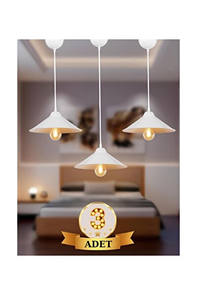 Aydınlatma Dünyam Ufo Tekli Beyaz Sarkıt 3lü Set