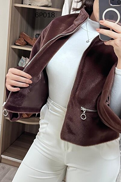 İnce Topuk Prive Series Fox Pockets Zippered Bomber Jacket 6P018