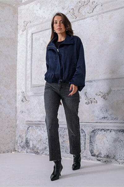 Suziş ПОВНИЙ КЛАС ПРЕМІУМ БОМБЕР-КУРТКА З ВЕРТИКАЛЬНИМ КОМИРОМ KEY36814