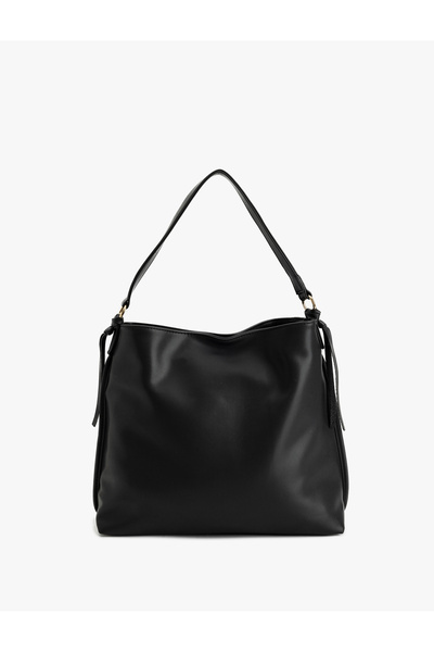 Koton Голяма чанта с дръжки и метални аксесоари от изкуствена кожа