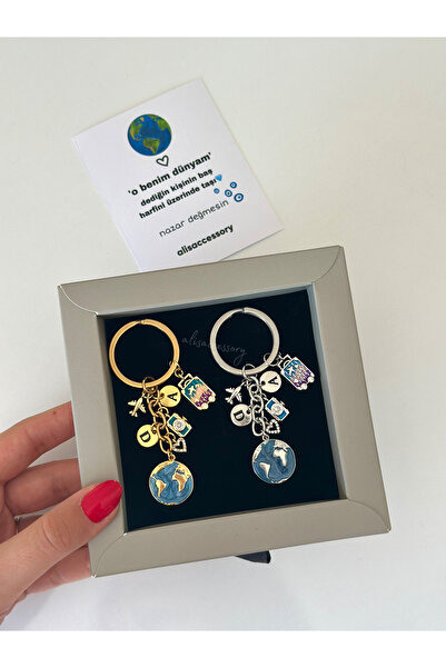 Alis Accessory Dünyam seyahat çift anahtarlığı