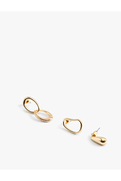 Koton Set of 3 Dangle Abstract Shaped Earrings