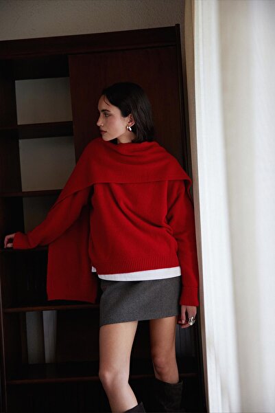 Suud Collection Red Bella Oversized Sweater