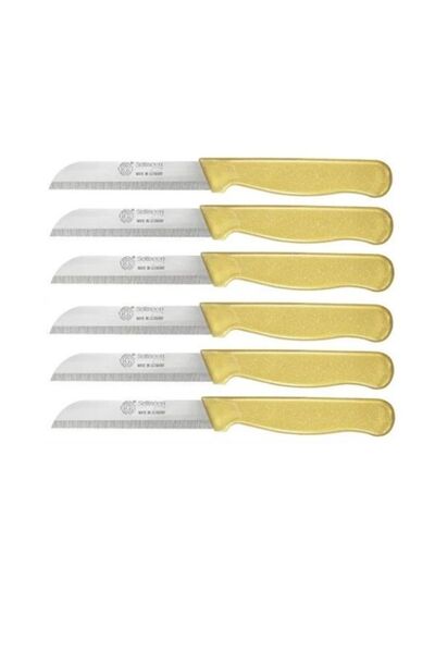 prokitchen Simli Gold Renk Altın Meyve Bıçağı 6 Adet