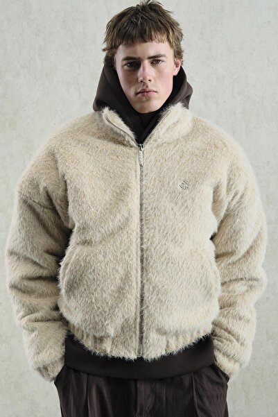 GIESTO Beige Zippered Jacket