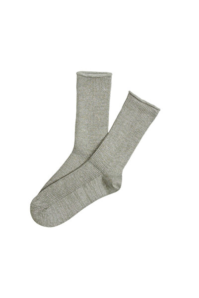 ESOTIQ Șosete pentru femei cu imprimeu de cașmir, tricotate, cu nervuri metalice, până la jumătatea gambei