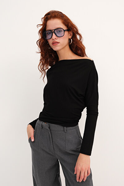 Addax Kayık Yaka Uzun Kollu Bluz B190