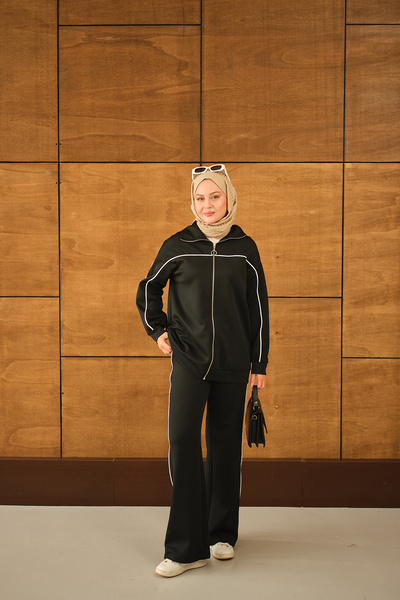 LOCCO Жіночий халат з поясом, чорний