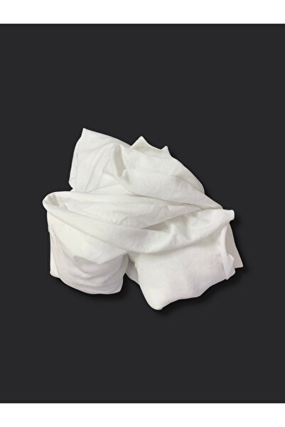 Yiğit Kumaş Cotton Polyester Single Jersey Fabric, Piece 90X200 cm White Color