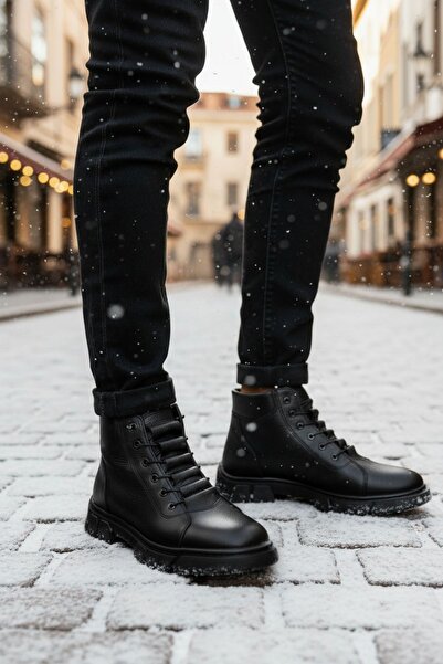 Deri De Luxe Ανδρικές μπότες από γνήσιο δέρμα με ελαστικό