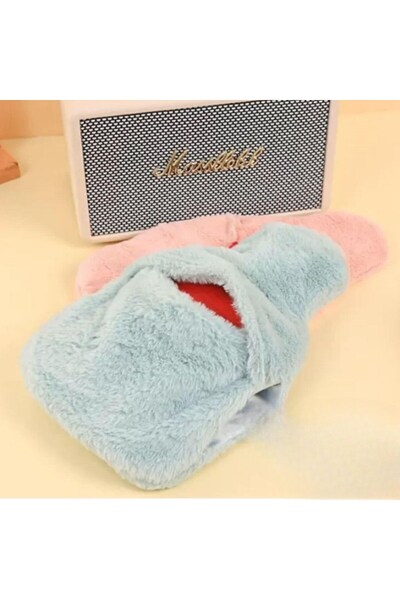 Shopimo Peluş Sıcak Su Torbası | Polarlı, Örgülü, Yumuşak, Güvenli ve Şık | 1 Litre