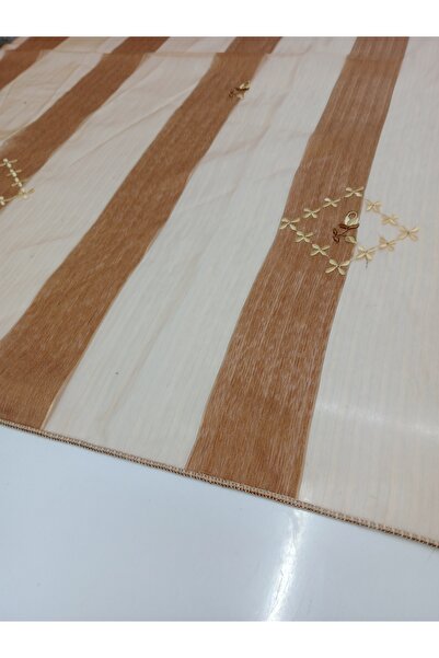 Düzgün desen ستارة من التول بدون طيات مع زر كورنيش، ستارة جاهزة للتركيب